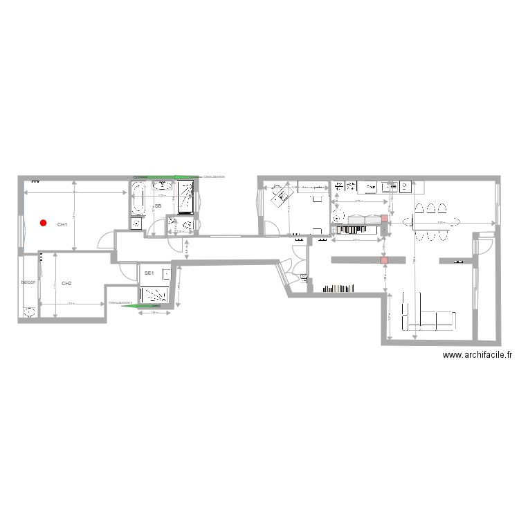 PLAN GENERAL V8. Plan de 6 pièces et 118 m2