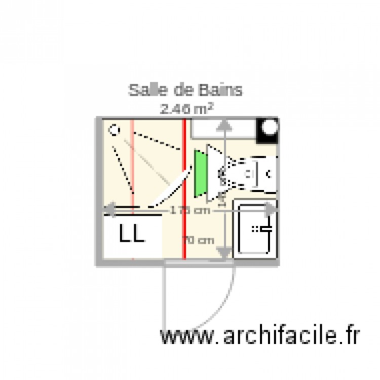 Salle de bains  Allia. Plan de 0 pièce et 0 m2