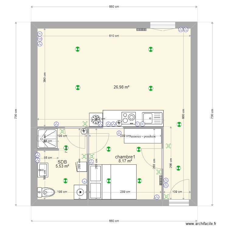 t2 premier etage modifie. Plan de 0 pièce et 0 m2