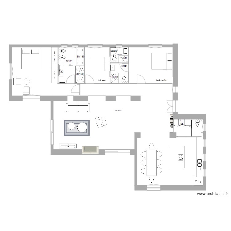 plan maison domaine des clausonnes. Plan de 0 pièce et 0 m2