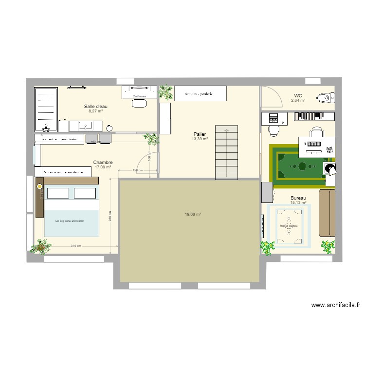 Maison poteau poutre bois étage. Plan de 0 pièce et 0 m2