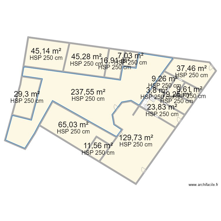 villa point du jour . Plan de 25 pièces et 1389 m2