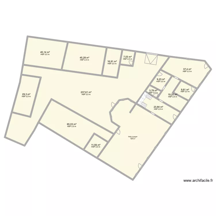 villa point du jour. Plan de 25  et 1389 m²