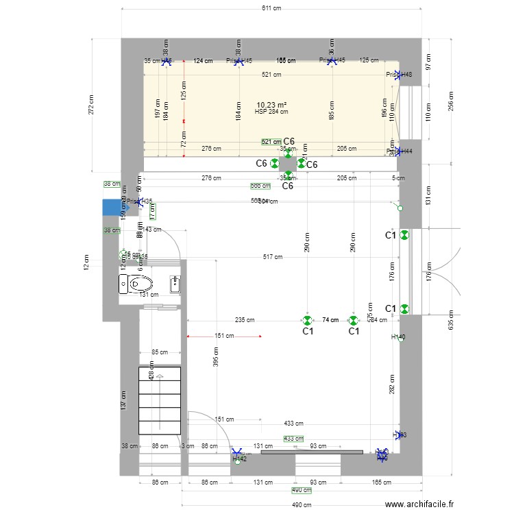 Points lumineux au sol. Plan de 0 pièce et 0 m2