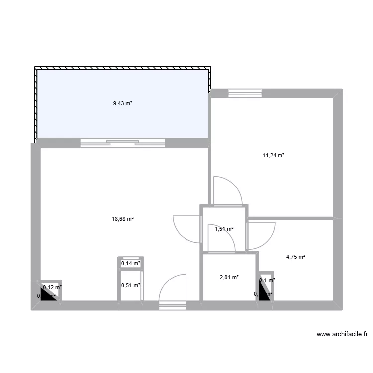 T2 BENLAKHAL (2). Plan de 12 pièces et 49 m²