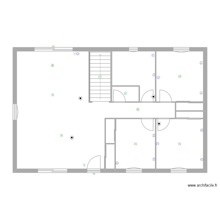 pavillon. Plan de 7 pièces et 98 m2