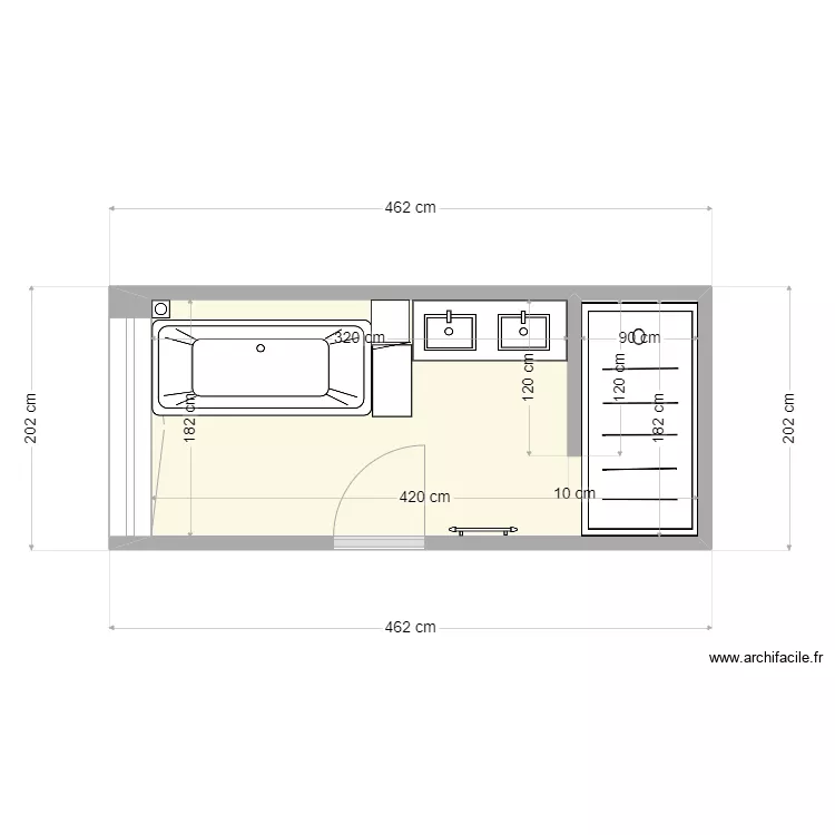 salle de bain du bas 3. Plan de 