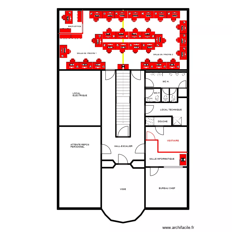 Etage Payerne CARRE. Plan de 