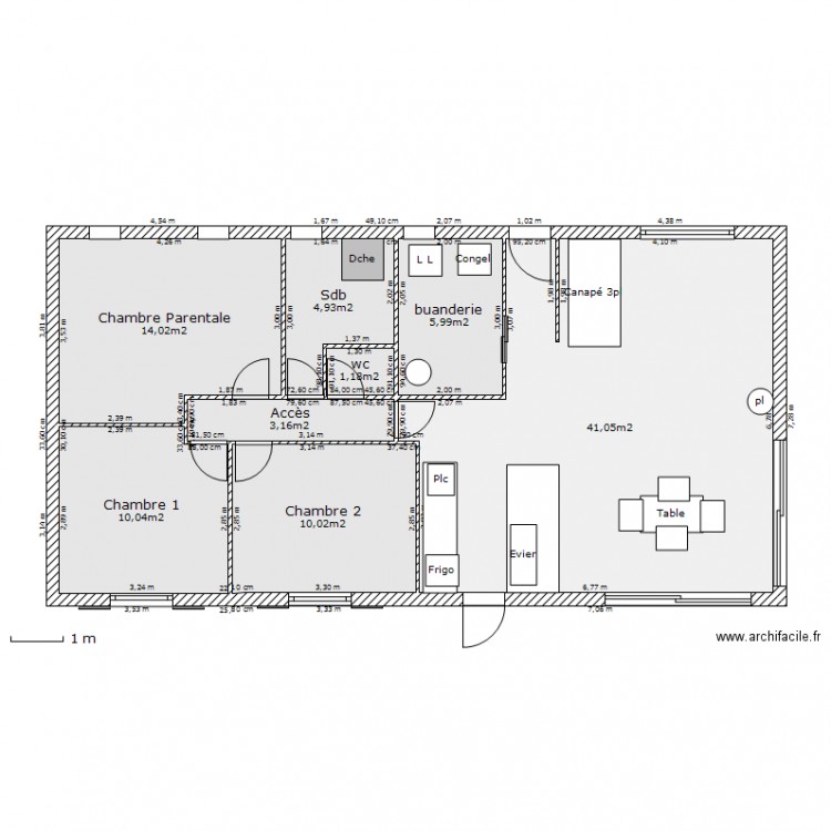 Plan 1d. Plan de 0 pièce et 0 m2