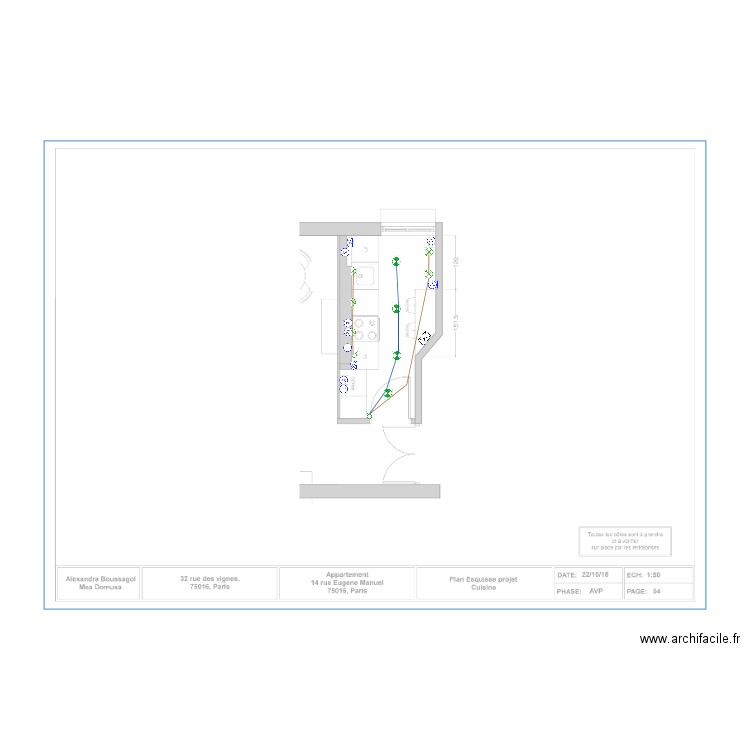 Plan électrique cuisine Eugene Manuel. Plan de 0 pièce et 0 m2