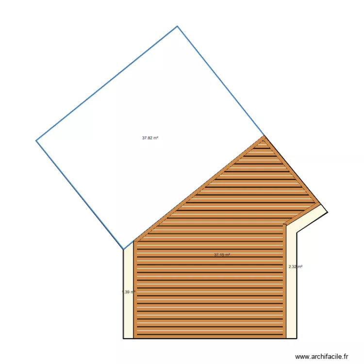 terrasse ip&eacute;. Plan de 