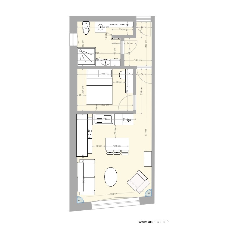 Clermont 1er étage cuisine dans cheminée. Plan de 0 pièce et 0 m2