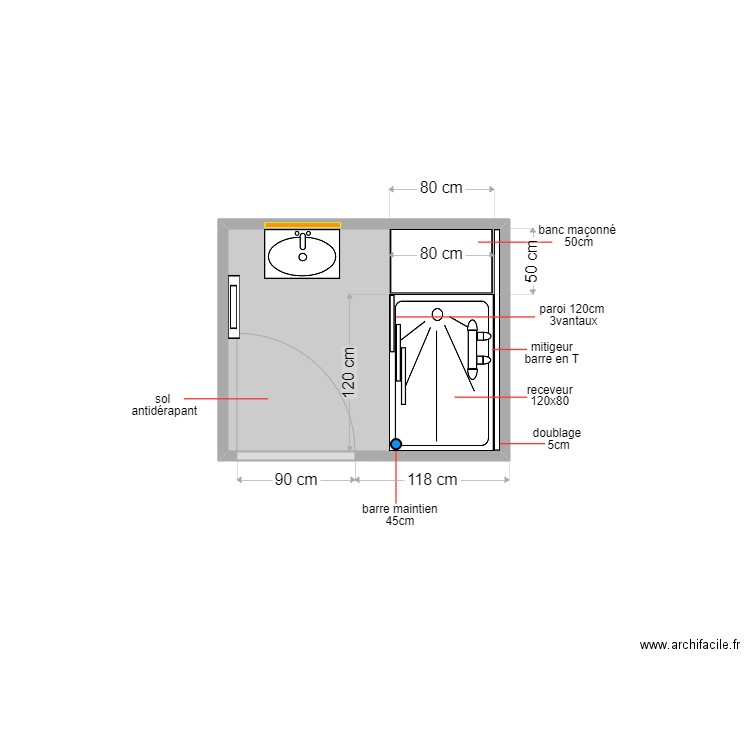 1111. Plan de 1 pièce et 4 m2