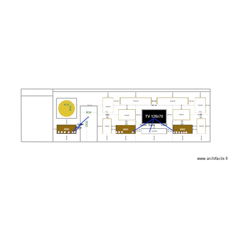 niche 3. Plan de 5 pièces et 23 m2