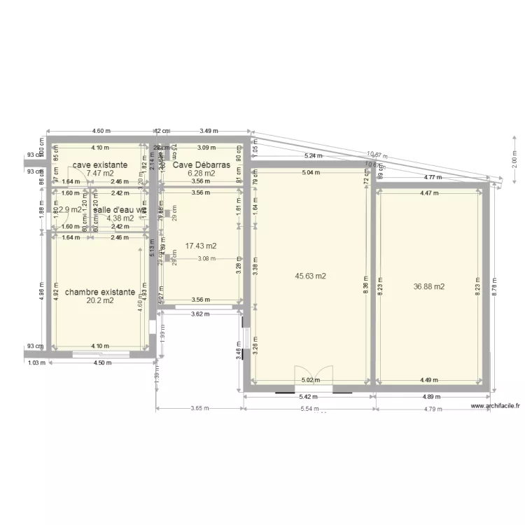 extensions avec garage en 2 phases c. Plan de 