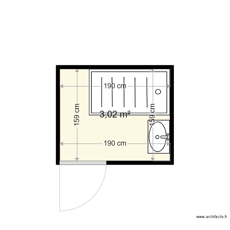 DELABY LUCIE . Plan de 1 pièce et 3 m2