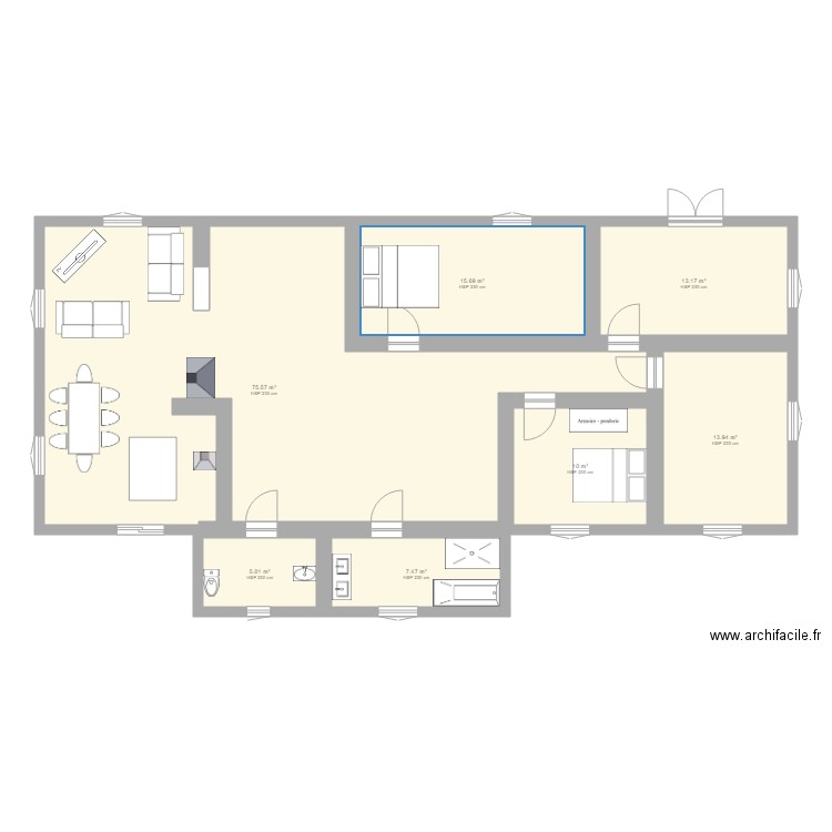 m&ison2. Plan de 7 pièces et 141 m2