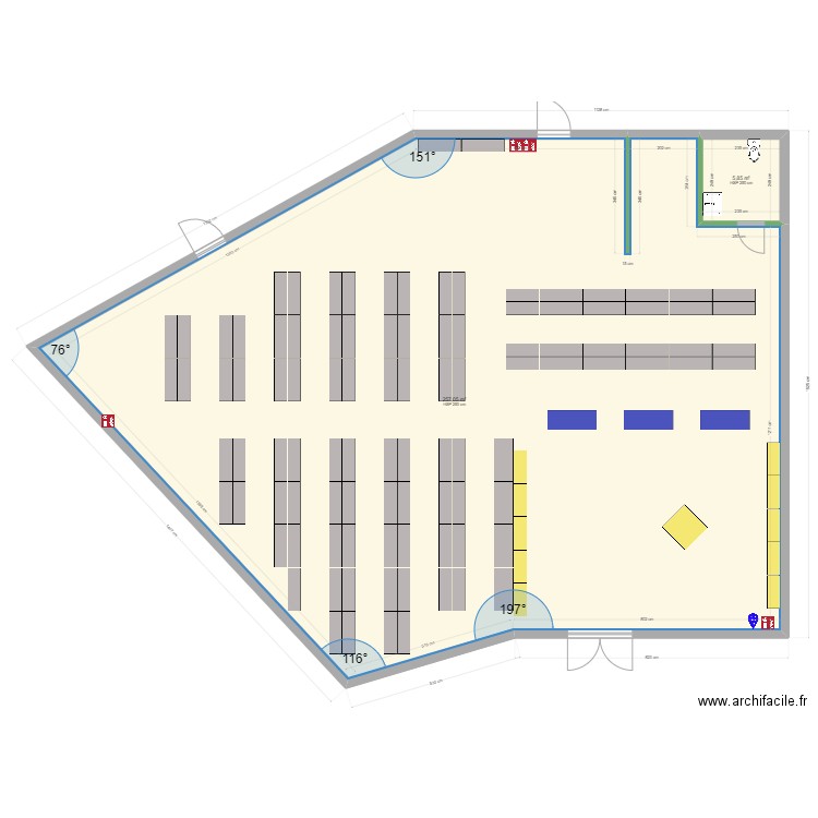 Limoges v3. Plan de 2 pièces et 263 m2