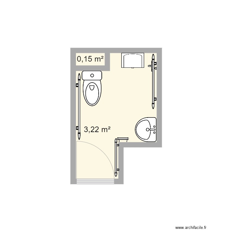 Rolet SDB projet. Plan de 0 pièce et 0 m2