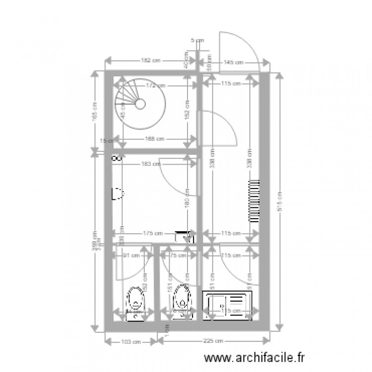 wc blanchard actuel. Plan de 0 pièce et 0 m2