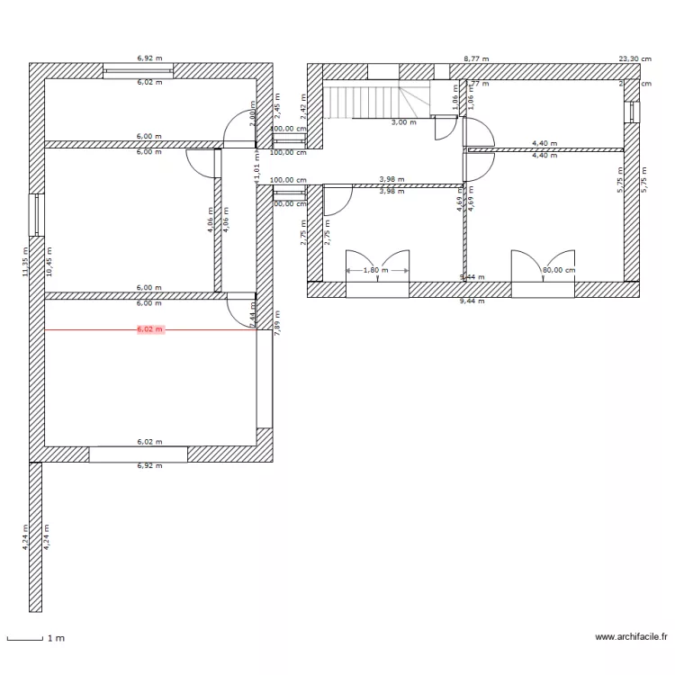 &eacute;tage complet agrandi 2. Plan de 