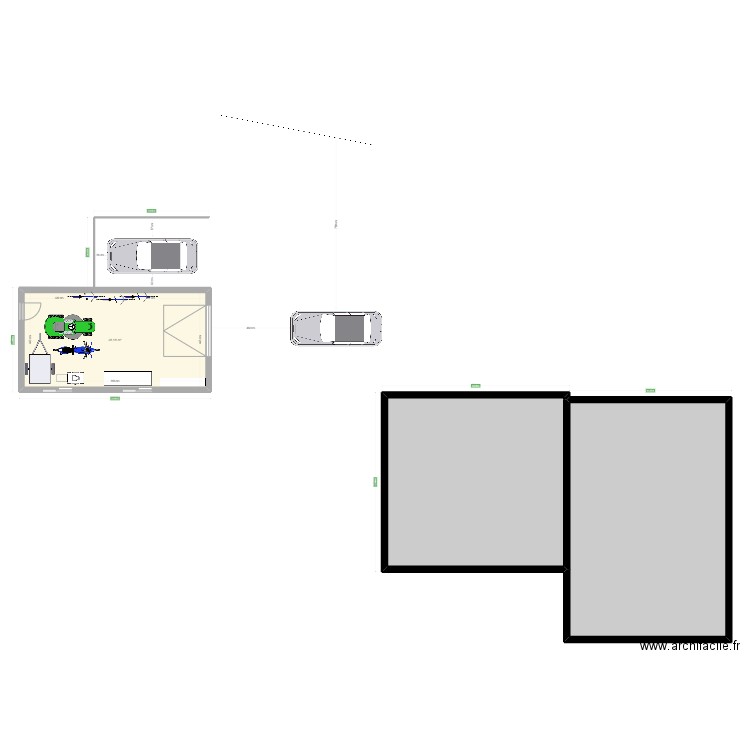 Garage4. Plan de 3 pièces et 185 m2