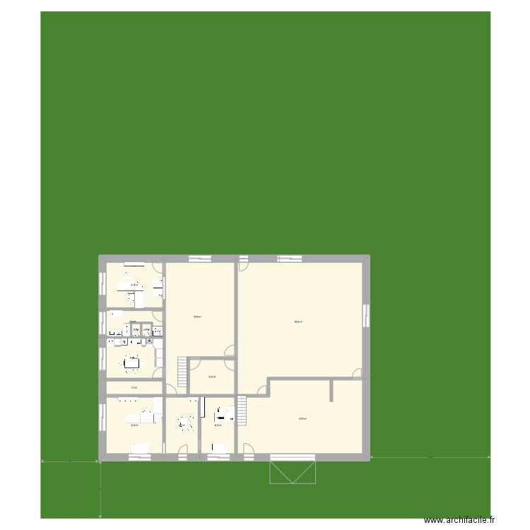 Local Marigny 3. Plan de 18 pièces et 738 m2