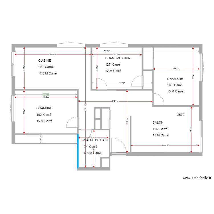 POUR LOCATION   2526  2528  2530  MODIFIER 2 OK. Plan de 0 pièce et 0 m2