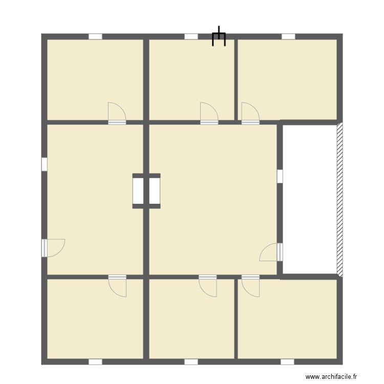 maison a facade sur pignon avec auvent. Plan de 0 pièce et 0 m2