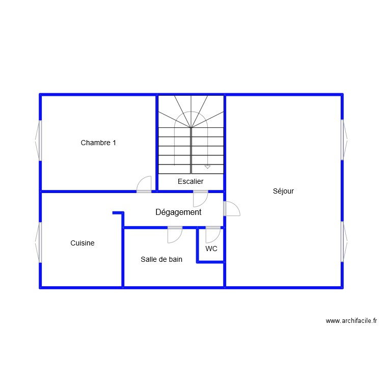 3 eme etage . Plan de 6 pièces et 35 m2