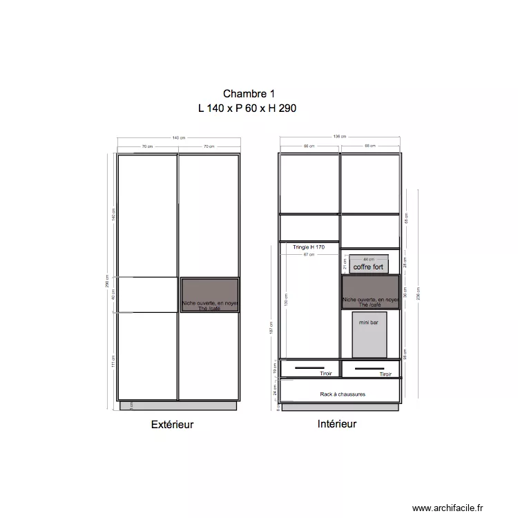 Placard Chambre 1 copy. Plan de 