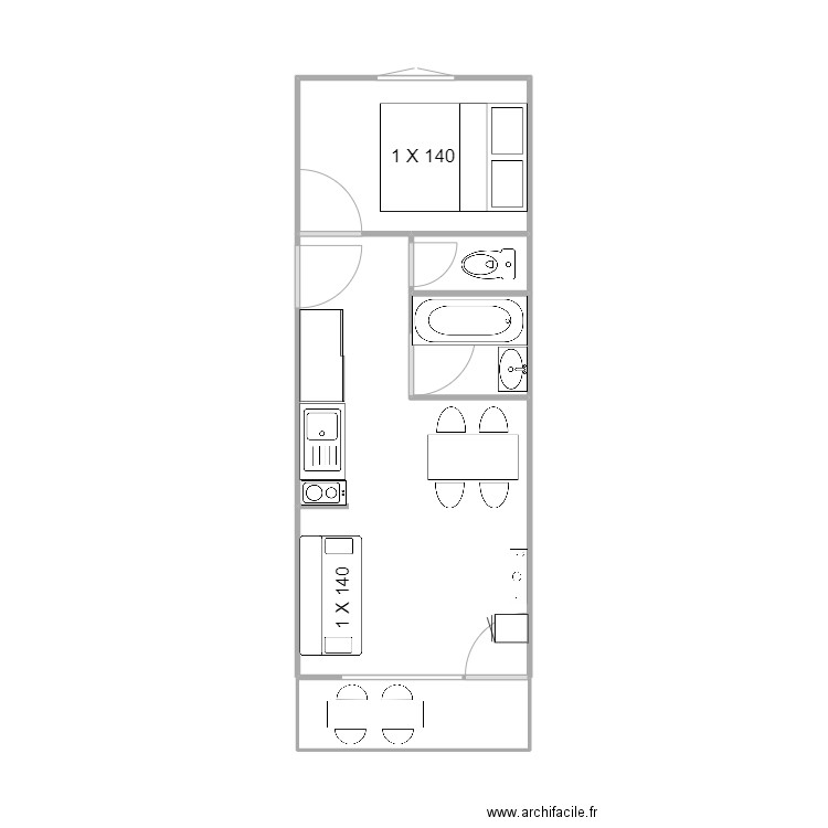 BALCON DU MONT BLANC 11. Plan de 5 pièces et 25 m2