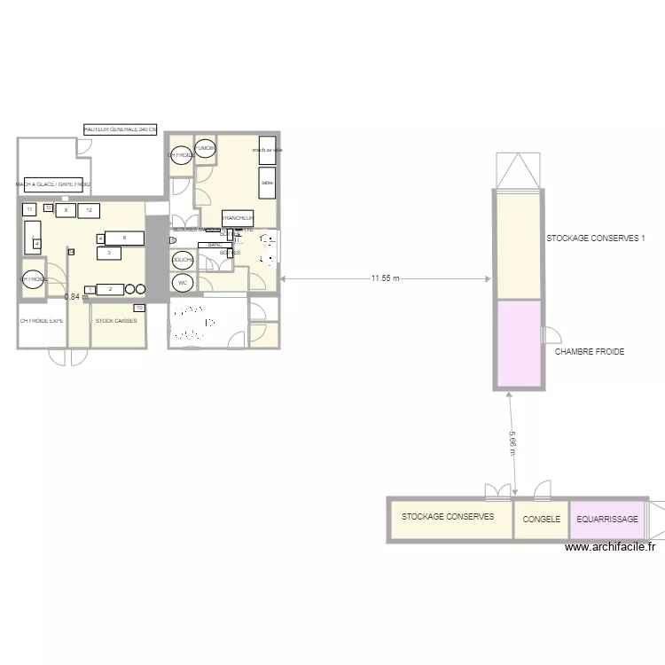 LABO ABATTAGE . Plan de 