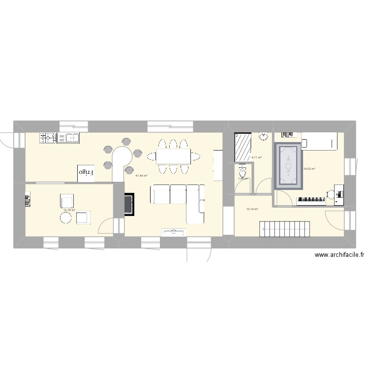 Plan Chevanceaux porteur. Plan de 17 pièces et 169 m2