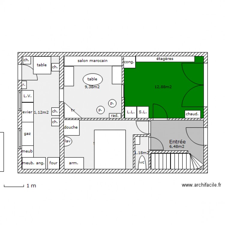 rez de chaussée. Plan de 0 pièce et 0 m2