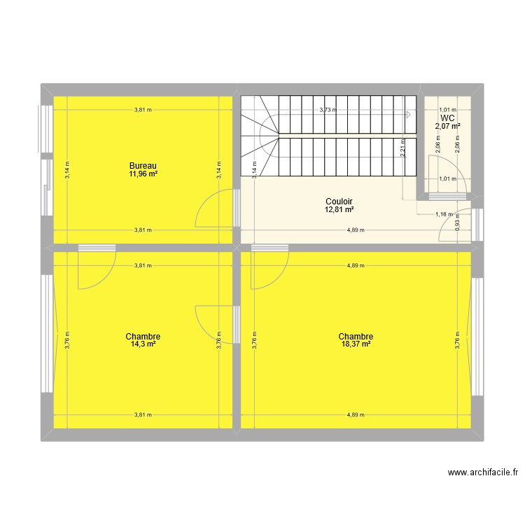 étage 0 Soleuvre. Plan de 5 pièces et 60 m2