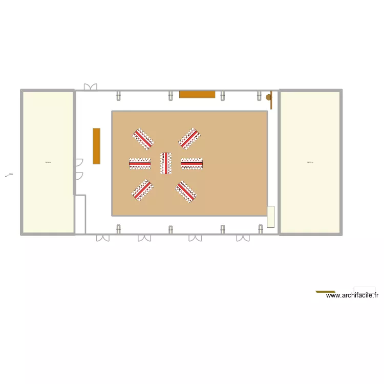 salle Terminiers Anniversaire L&eacute;a. Plan de 11  et 400 m²