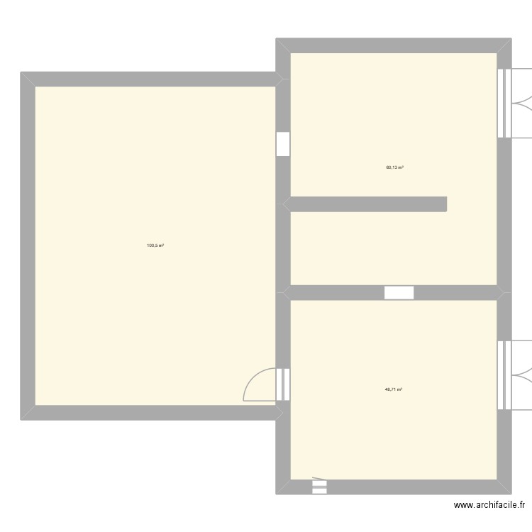 grange. Plan de 3 pièces et 209 m2