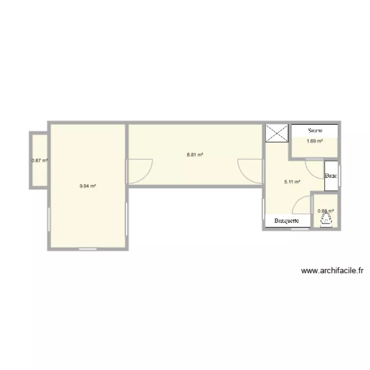 Cabane jardin B&eacute;chet 1. Plan de 
