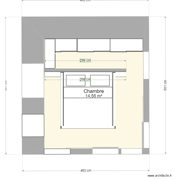 Projet Chambre_V001. Plan de 1 pièce et 15 m2