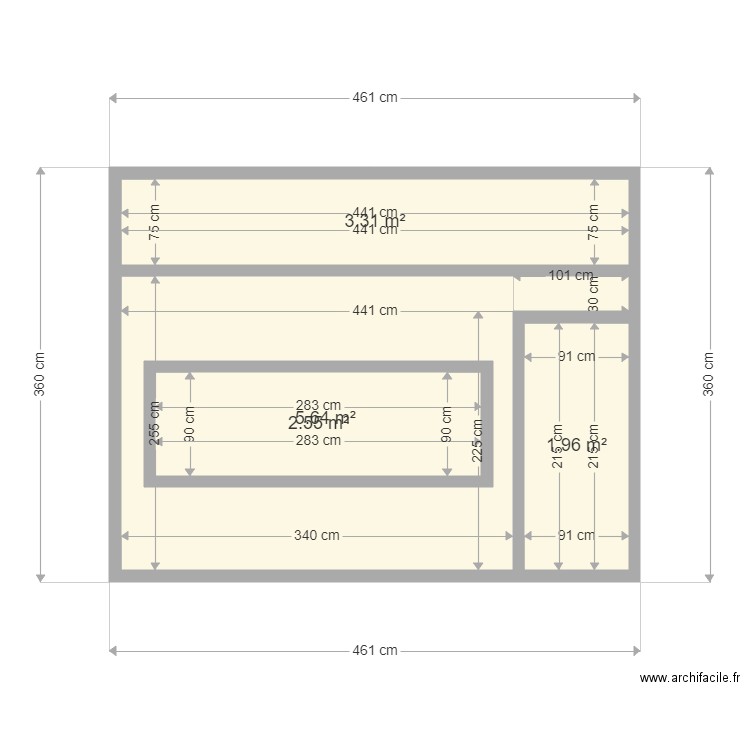 Mur intérieur. Plan de 0 pièce et 0 m2