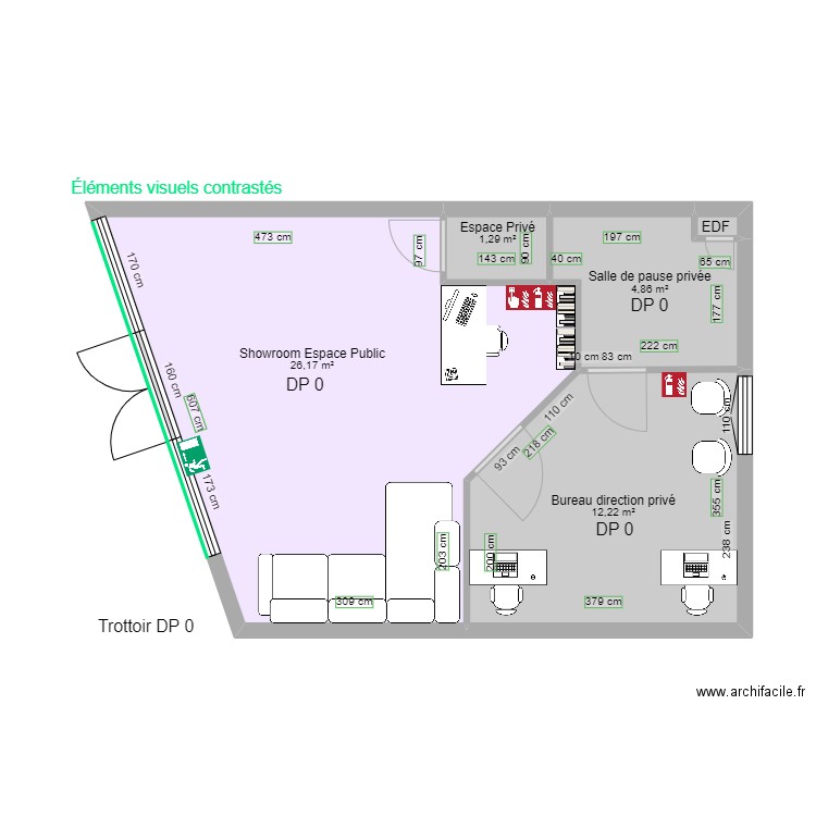 MJ RENOV APRES TRAVAUX. Plan de 5 pièces et 45 m2