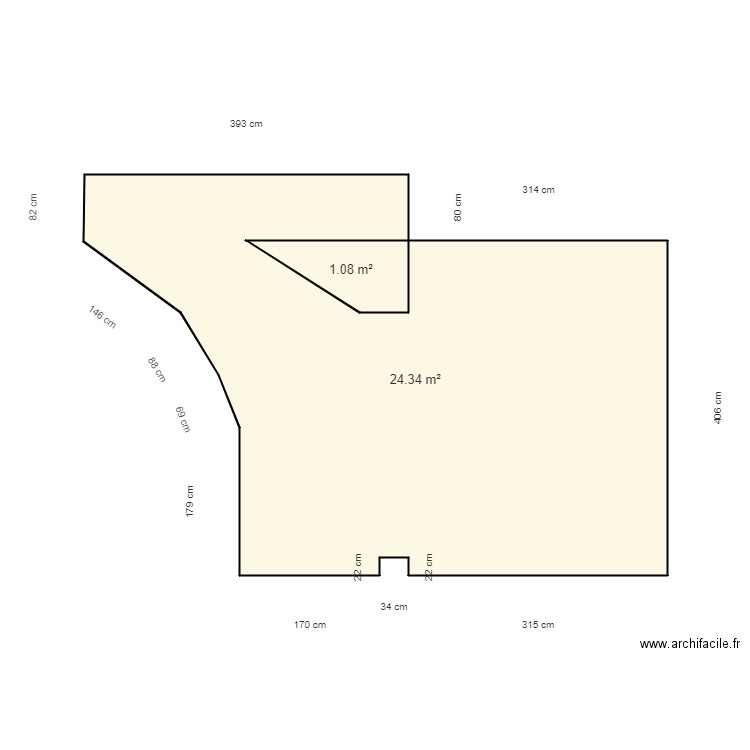 diallo saint jean lasseille. Plan de 2 pièces et 25 m2