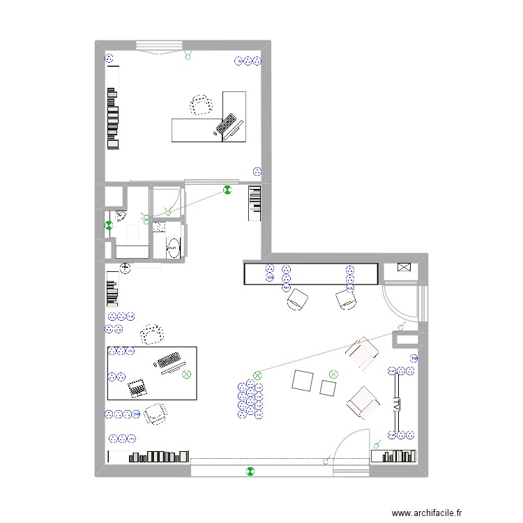 Test Elec 20100. Plan de 8 pièces et 46 m2