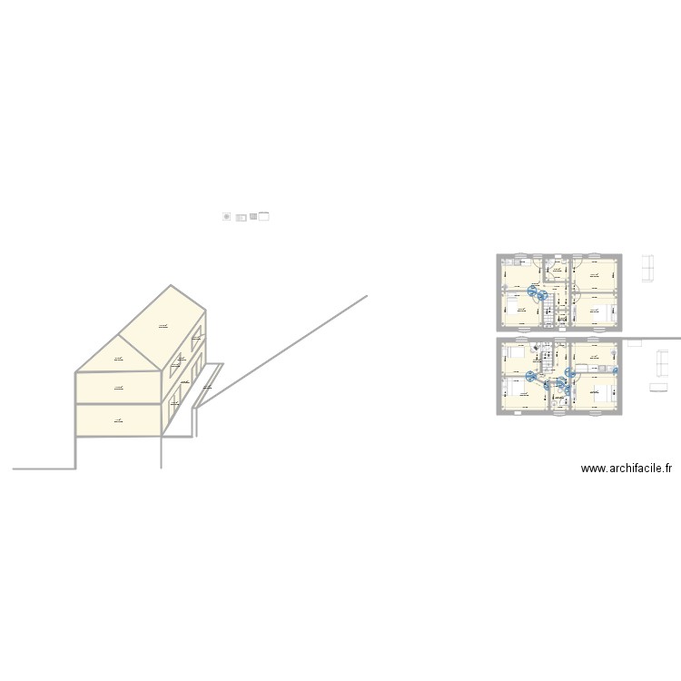 Plan RDC Osny colimaçon. Plan de 21 pièces et 181 m2