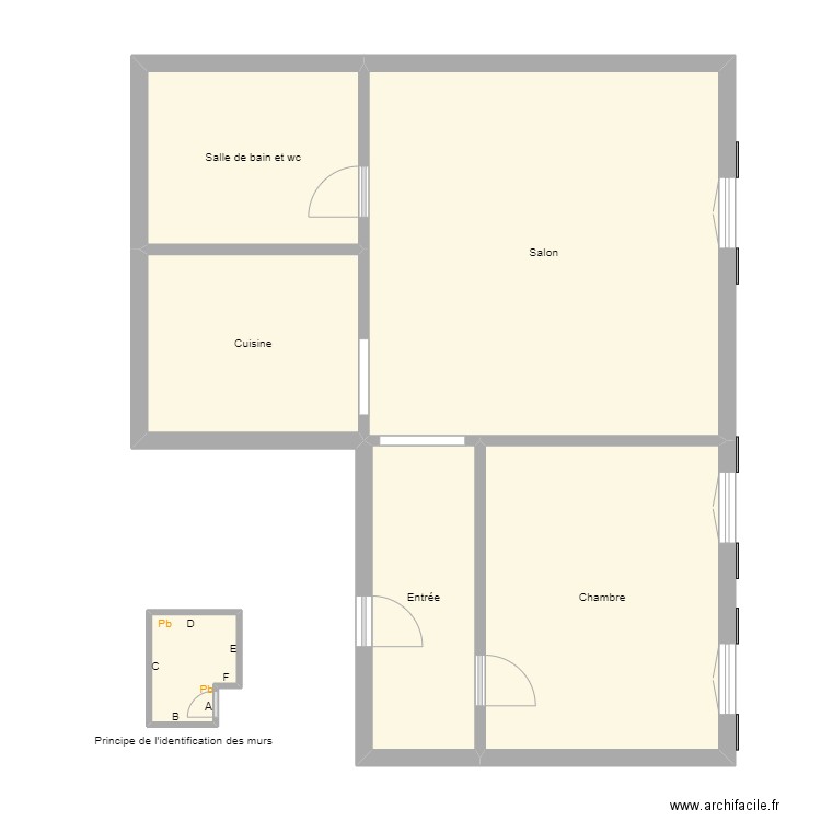 Croquis N5. Plan de 6 pièces et 78 m2