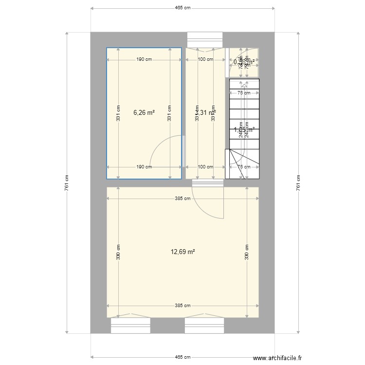 catherine etage 1. Plan de 5 pièces et 25 m2