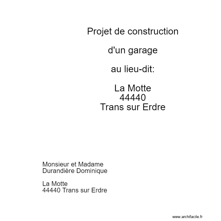 Garage la motte 12. Plan de 