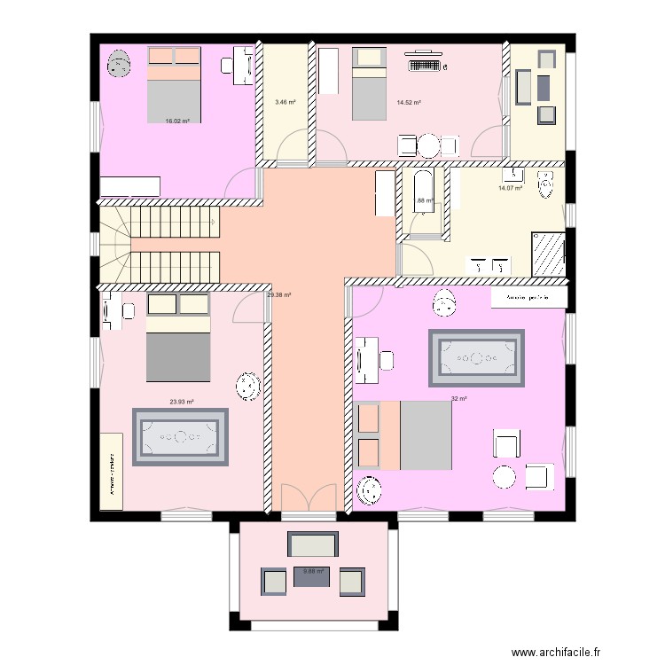 Plan Duplex etage. Plan de 0 pièce et 0 m2