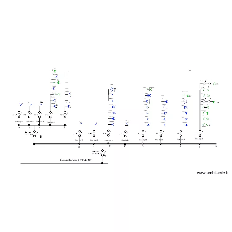 Appartement B4 Schema unifilaire. Plan de Appartement B4 Schema unifilaire. Plan de